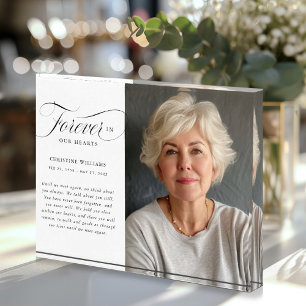 "Forever in our Hearts" Memorial, Name, Photo Block