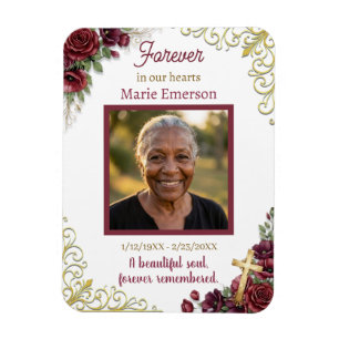 Forever in our Hearts Memorial Photo Funeral Magnet