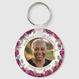 Forever in our Hearts Memorial Photo Key Ring