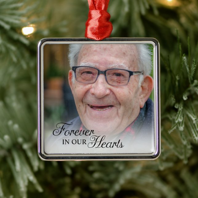 Forever In Our Hearts Memorial Photo Metal Tree Decoration (Tree)