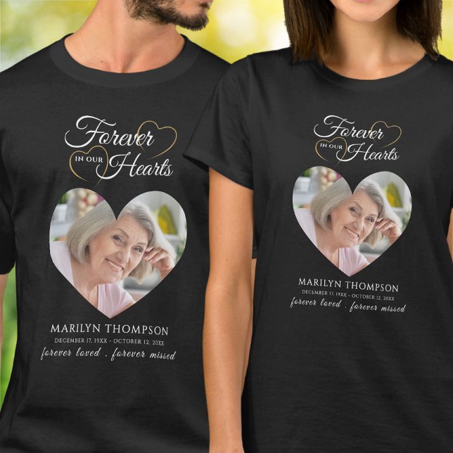 Forever In Our Hearts Memorial Photo T-Shirt (Creator Uploaded)