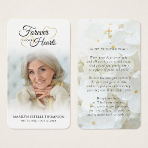 Forever in Our Hearts Memorial Poem Prayer Cards