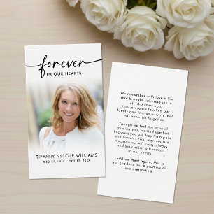 Forever in Our Hearts Memorial Remembrance Cards
