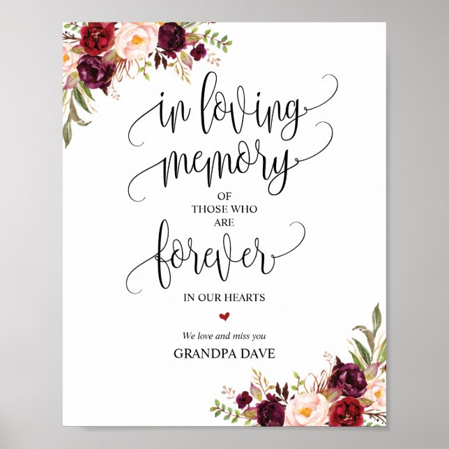 Forever In Our Hearts Memorial Sign v3 (Front)