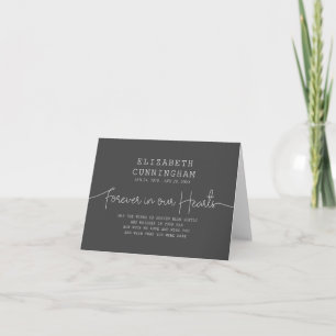 Forever In Our Hearts Memorial Simple Modern Quote Card