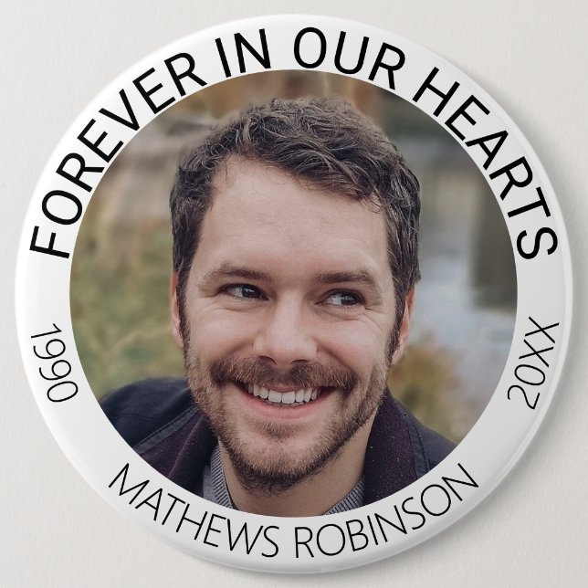 Forever in our hearts Memorial Tribute Funeral 6 Cm Round Badge (Front)