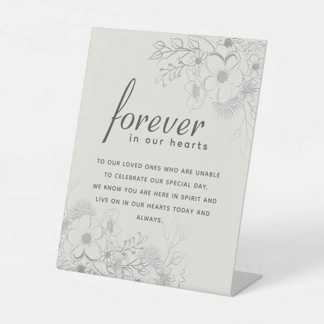 Forever in Our Hearts Memorial Wedding Sign (Front)