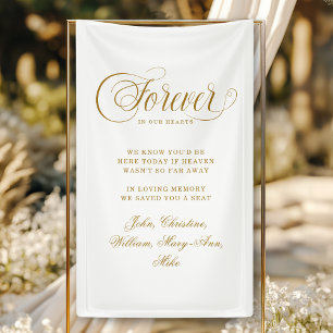 Forever In Our Hearts- Memorial White Banner