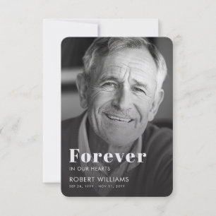 Forever In Our Hearts Memory Modern Photo Funeral Invitation