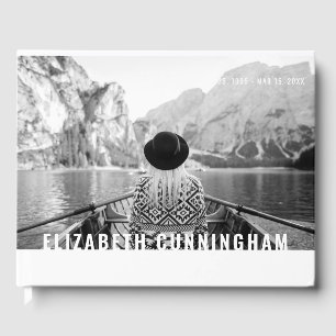 Forever in our Hearts Modern Custom Photo Memorial Guest Book