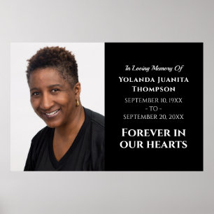 Forever In Our Hearts Modern Funeral Custom Photo Poster