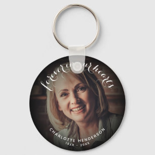 Forever In Our Hearts Or Custom Text Photo Tribute Key Ring