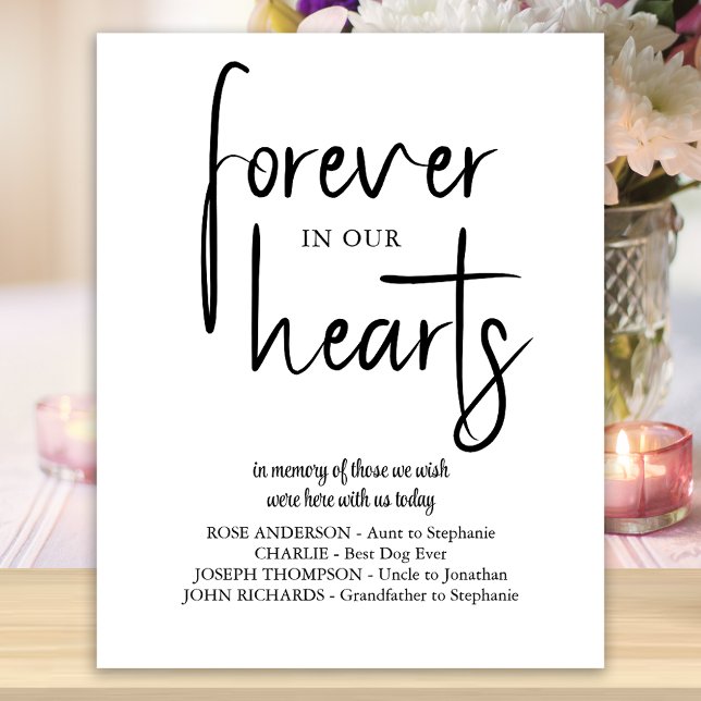 Forever in our Hearts Personalise Wedding Memorial Poster (Creator Uploaded)