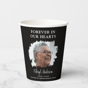 Forever in Our Hearts Personalised Photo Memorial Paper Cups