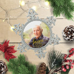 Forever In Our Hearts Personalised Photo Memorial Snowflake Pewter Christmas Ornament<br><div class="desc">Forever In Our Hearts Personalised Photo Memorial Ornament</div>