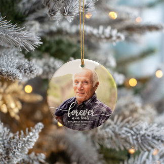Forever In Our Hearts Personalized Photo Memorial Ceramic Tree Decoration