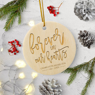 Forever In Our Hearts Personalized Photo Memorial Ceramic Tree Decoration