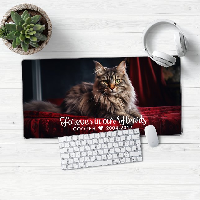 Forever in our Hearts Pet Keepsake Photo Desk Mat (Forever in Our Hearts Pet Memorial Keepsake Photo Desk Mat Mouse Pad)