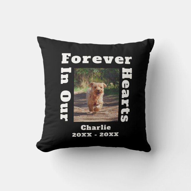 Forever In Our Hearts Pet Loss Sympathy Memorial Cushion (Front)