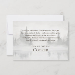 Forever in our hearts Pet memorial custom Thank You Card