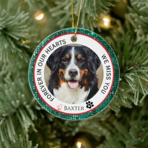 Forever in Our Hearts Pet Memorial Green Ceramic Tree Decoration