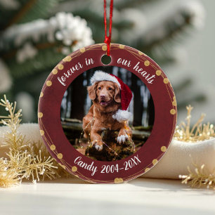 Forever in our Hearts Pet Memorial light wreaths Ceramic Tree Decoration