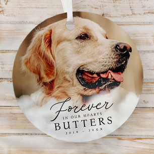 Forever in our Hearts Pet Memorial Modern Photo Metal Tree Decoration