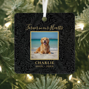 Forever in our Hearts Pet Memorial Name Photo Metal Tree Decoration