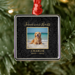 Forever in our Hearts Pet Memorial Name Photo Metal Tree Decoration