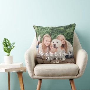 Forever in Our Hearts Pet Memorial Photo Cushion