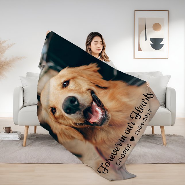 Forever in our Hearts Pet Memorial Photo Fleece Blanket (Forever in our Hearts Pet Memorial Photo Fleece Blanket)