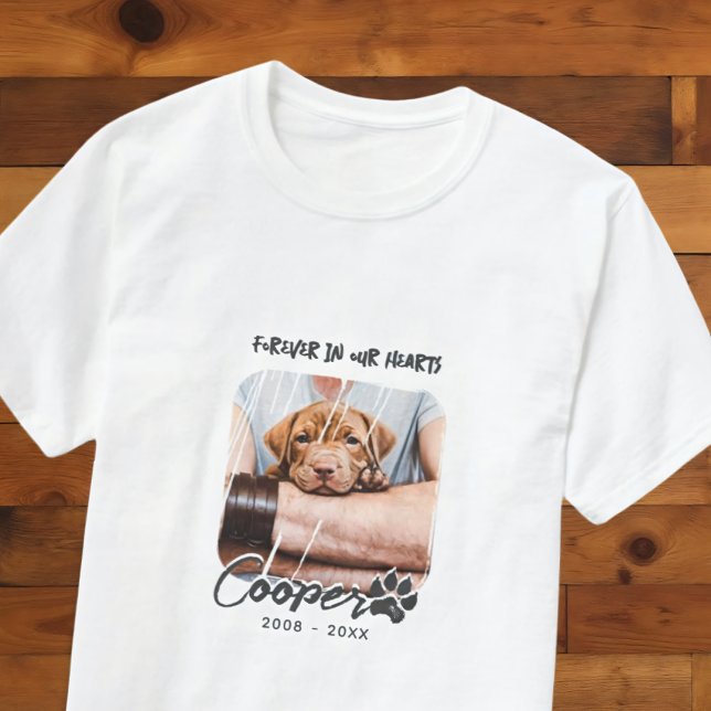 Forever in our Hearts Pet's Memorial Grunge Photo T-Shirt (Creator Uploaded)