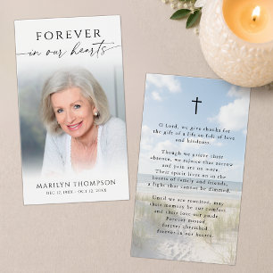 Forever in Our Hearts Photo Beach Prayer Cards