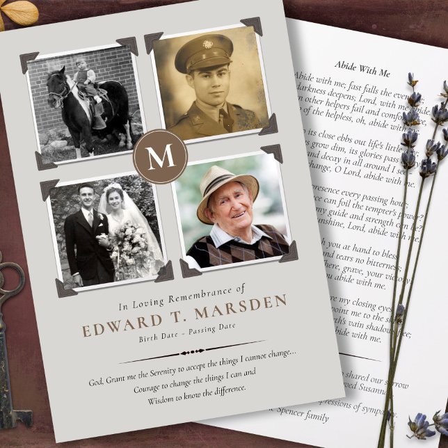 Forever In Our Hearts Photo Collage Funeral Cards (Forever in our hearts, Celebration of life, In loving memory, photo collage funeral thank you cards)