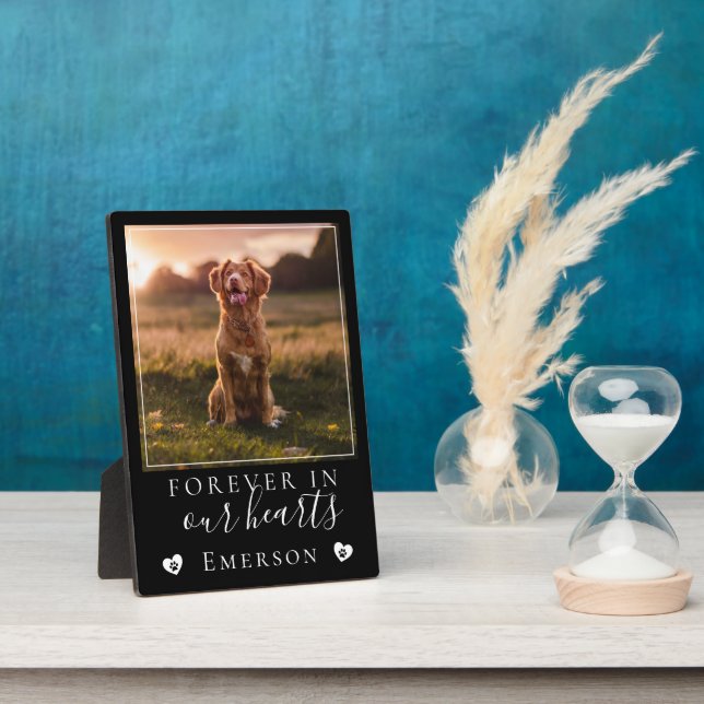 Forever in Our Hearts Photo Dog Memorial Plaque (Side)