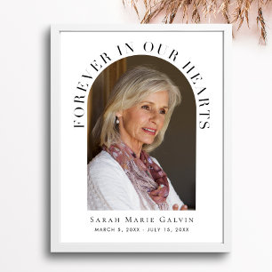 Forever In Our Hearts Photo Funeral Memorial Poster
