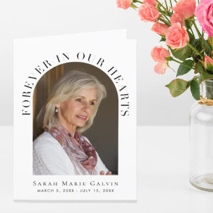 Forever In Our Hearts Photo Funeral Memorial Thank You Card