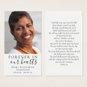 Forever in Our Hearts Photo Funeral Prayer Card