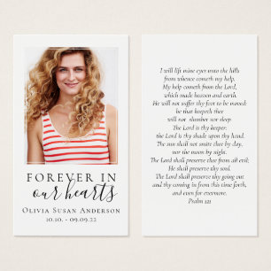 Forever in Our Hearts Photo Funeral Prayer Card