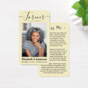 Forever in Our Hearts Photo Funeral Prayer Card