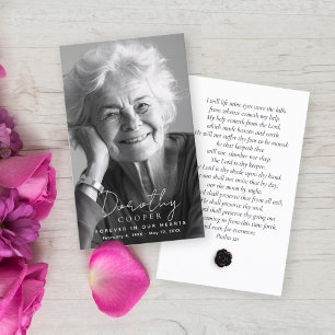 Forever in Our Hearts Photo Funeral Prayer Card
