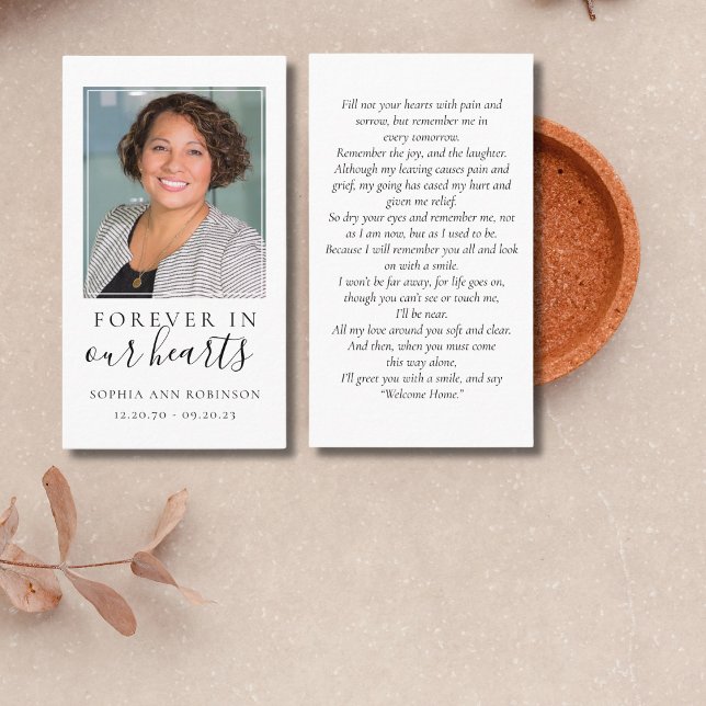 Forever in Our Hearts Photo Funeral Prayer Card (Creator Uploaded)