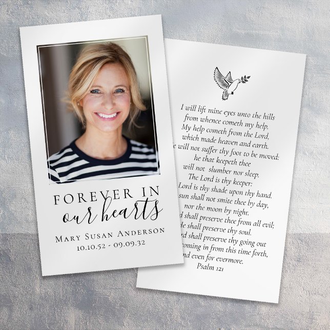 Forever in Our Hearts Photo Funeral Prayer Card (Creator Uploaded)