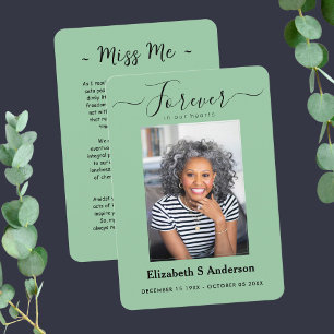 Forever in Our Hearts Photo Funeral Prayer Card
