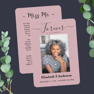Forever in Our Hearts Photo Funeral Prayer Card