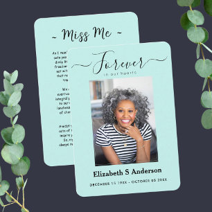 Forever in Our Hearts Photo Funeral Prayer Card