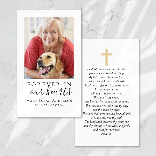 Forever in Our Hearts Photo Funeral Prayer Card (Creator Uploaded)