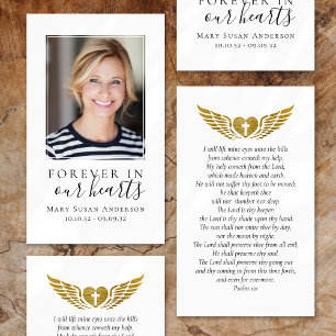 Forever in Our Hearts Photo Funeral Prayer Card