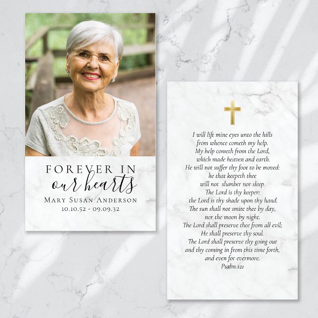 Forever in Our Hearts Photo Funeral Prayer Card (Creator Uploaded)