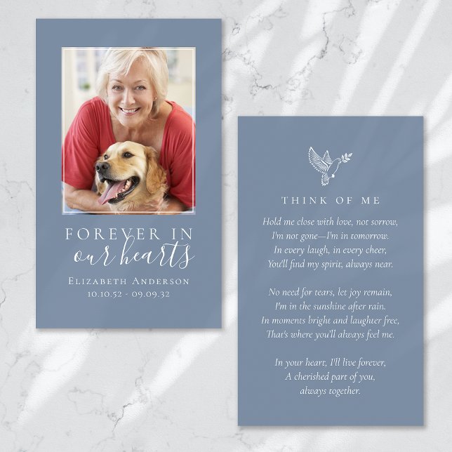 Forever in Our Hearts Photo Funeral Prayer Card (Creator Uploaded)